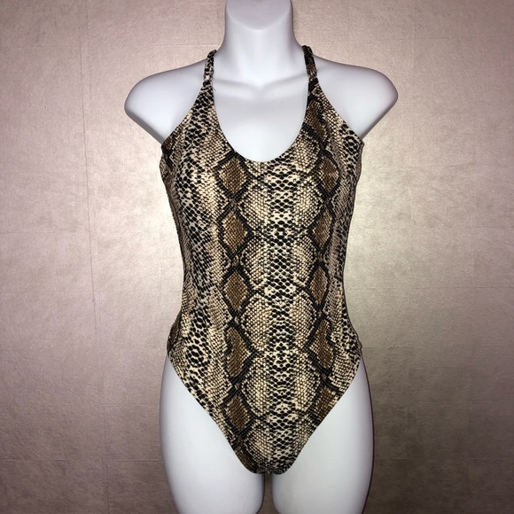 ✨SOLD OUT✨Brown Snake Print Bodysuit - Picture 2 of 5